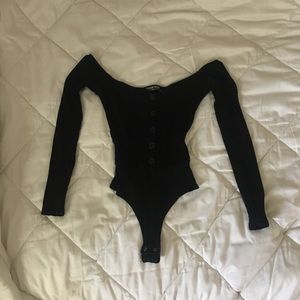 Fashionova black off the shoulder bodysuit